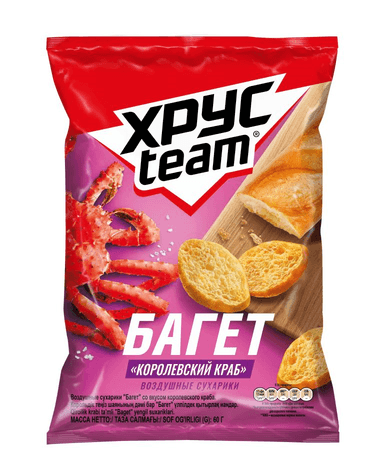 Сухарики Хрусteam багет корол. краб 50г