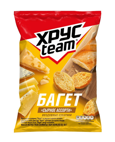 Сухарики Хрусteam багет сырное ассорти 50г