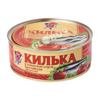 Килька 5Морей балтийская обж.в томат.соусе 240г