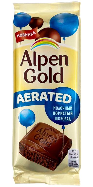 Шоколад Alpen Gold пористый мол. 80г