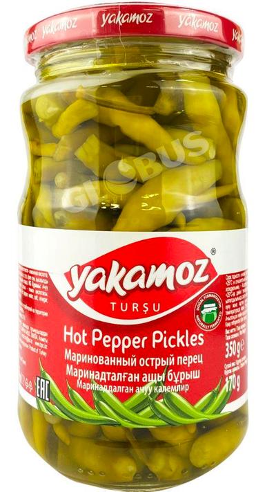 Перец Yakamoz стручк.острый марин 370мл ст/б
