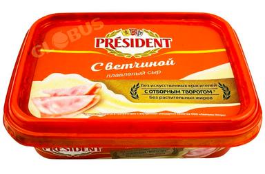 Сыр President с ветчиной в ванночке 200 г