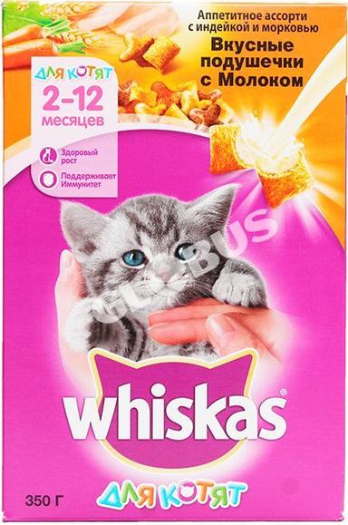 Корм д/котят Whiskas с мол ассорти индейка/морк 350г