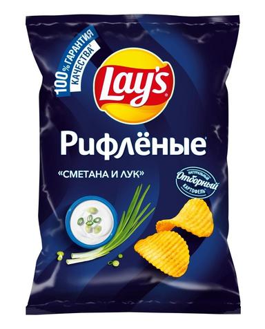 Чипсы Lay's Рифл. сметана и лук 150г