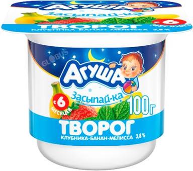 Творог детск Агуша Засыпайка клубн/банан/мелис 3,8% 100г