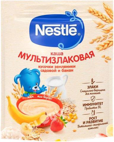 Каша дет. Nestle мол. мультизл. бан/земл с 8мес д/п 220г