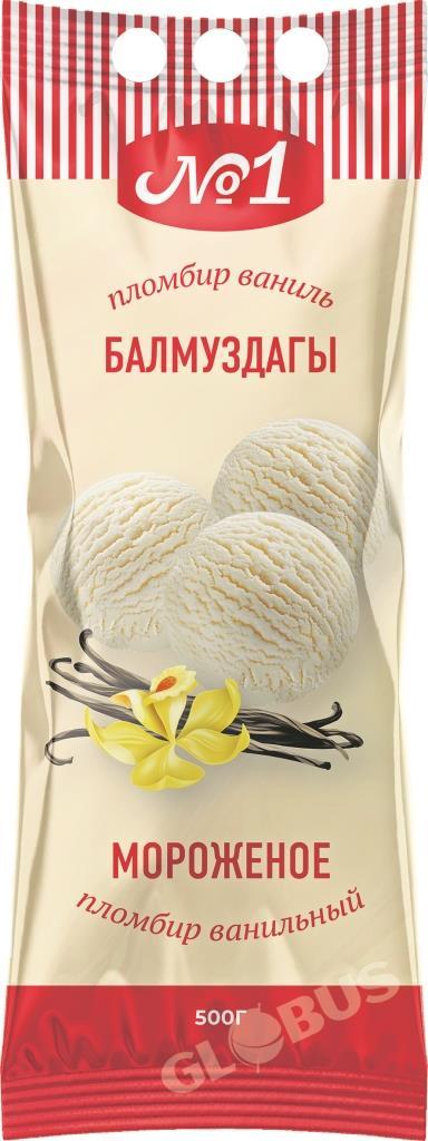 Мороженое №1 пломбир ванильный 500г PL1 ЗМЖ