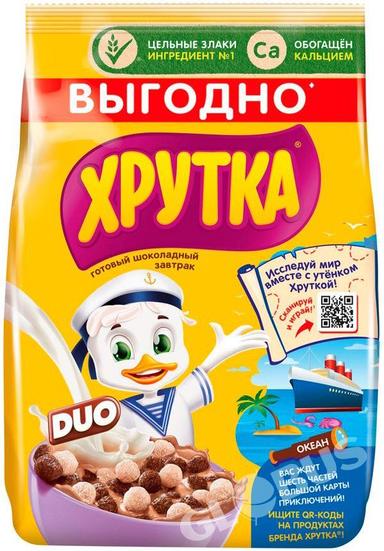 Шарики кукуруз Хрутка Duo шок 650г м/уп