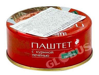 Паштет Главпродукт с кур.печ. б/свин 90г ж/б