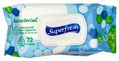 Салфетки влажн Superfresh Antibacterial с крыш. 72шт