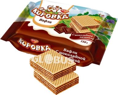 Вафли РотФронт Коровка шоколад 150г