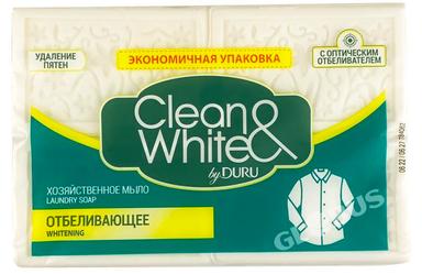 Мыло хоз Clean&White отбеливающее 4*120г