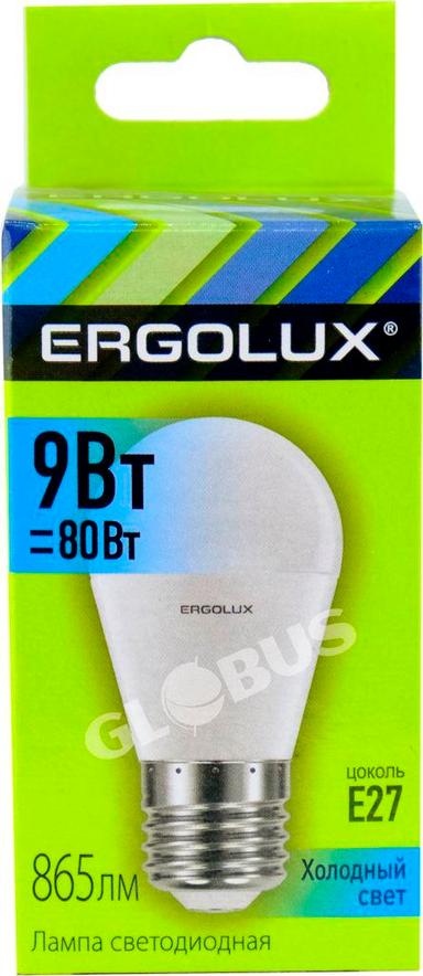 Лампочка св/диод Ergolux 9Вт E27 4500K 13177 ЭСТ РФ