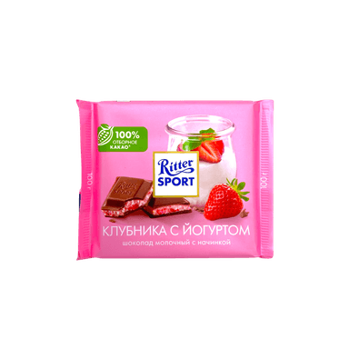Шоколад Ritter Sport клубника в нежн йогурте 100г