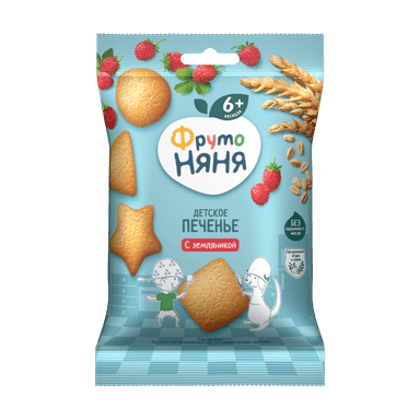 Печенье дет. Фруто Няня пшеничное с земляникой 50г