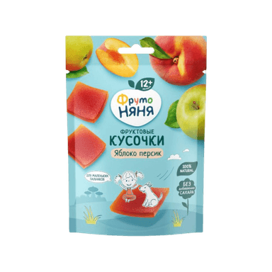 Десерт дет. Фруто Няня фрукт. кусочки ябл/персик 53г