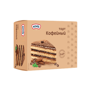 Торт Kovis бисквитный Кофейный трехслойный 240г