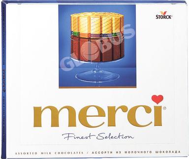 Конфеты шок. Merci шоколадный мусс 250г