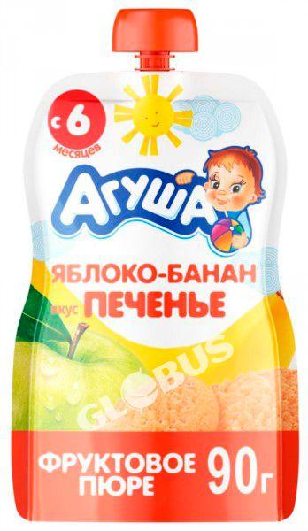 Пюре дет. Агуша яблоко/банан/печенье с 6мес 90г