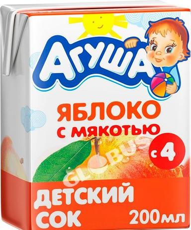 Сок дет. Агуша ябл.с мяк. с 4мес 200мл