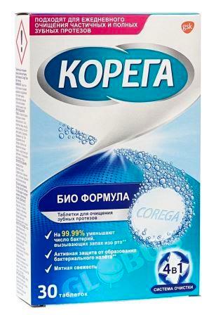 Corega д/очищ зубн протезов дарылар 30д