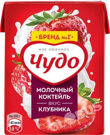 Молоко Чудо клубника 2% 200мл