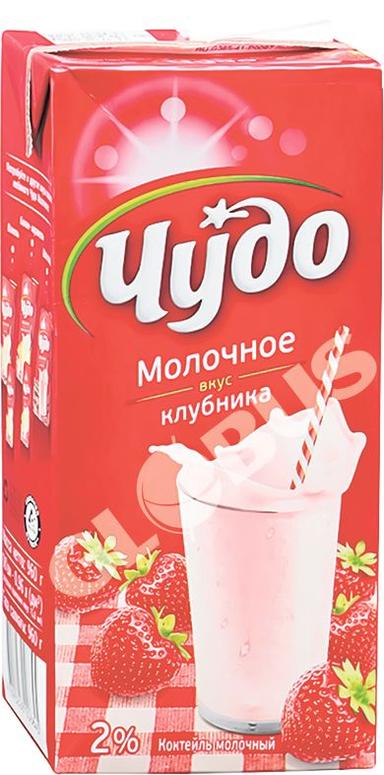 Молоко Чудо клубника 2% 950г