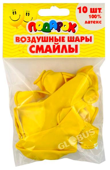 Шары воздуш Смайлы Подарок 10шт