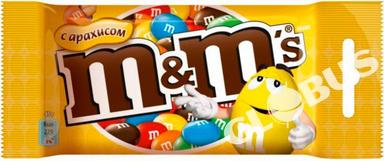 M&M's арахистүү майда тоголок конфеттери 45г