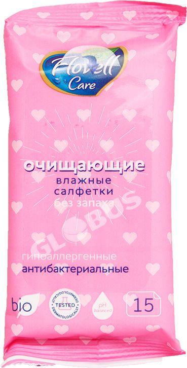 Салфетки влажн Flovell б/запаха 15шт