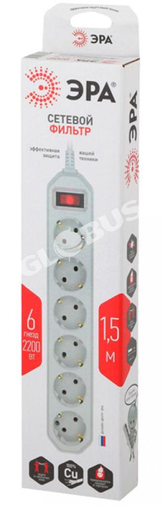 Удлинитель Эра 5*1,5м сет.фильтр GL