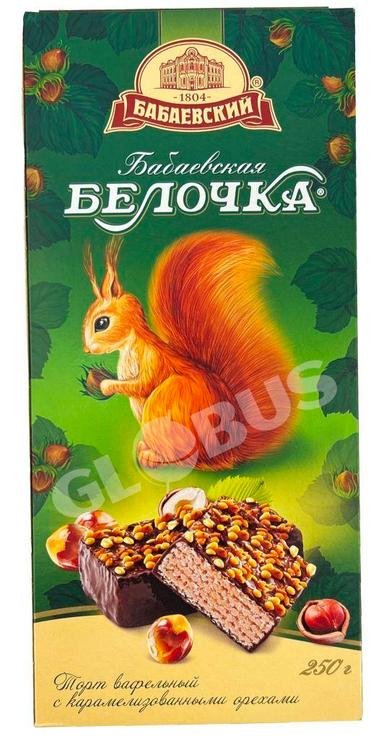 Торт Бабаевская Белочка с карам. орехами 250г
