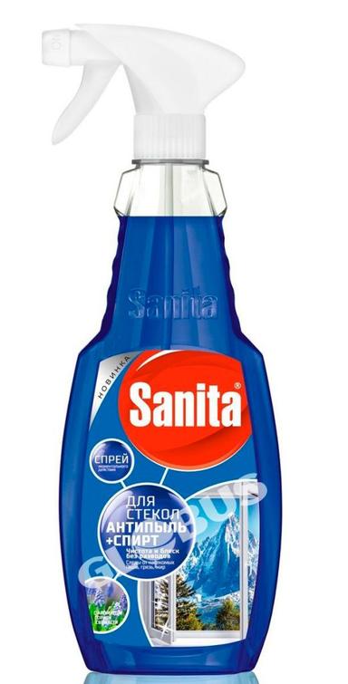 Средство д/мытья стекол Sanita антипыль 500г