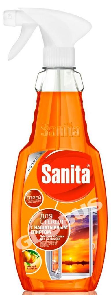 Средство д/мытья стекол Sanita со спиртом 500г
